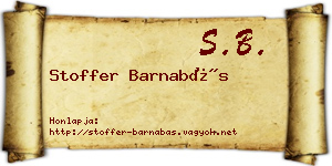 Stoffer Barnabás névjegykártya