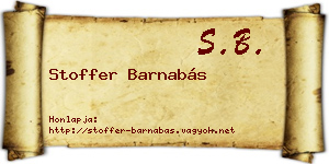 Stoffer Barnabás névjegykártya